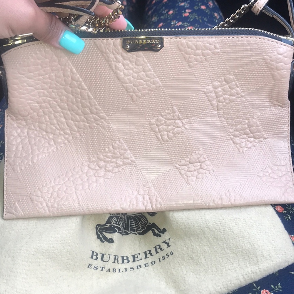 Burberry tan crossbody bag.